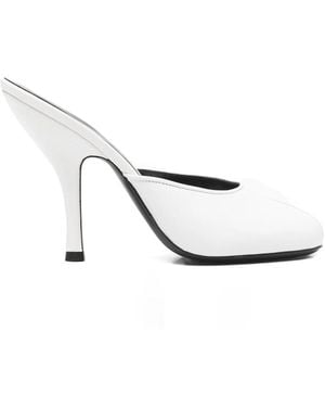 Jude Date Leather Mules - White