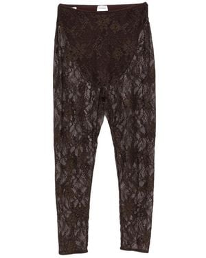 ANDAMANE Loli Lace-Pattern Cropped Leggings - Black