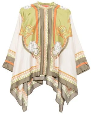 La DoubleJ Foulard Printed Silk Shirt - Metallic