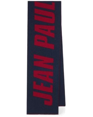 Jean Paul Gaultier Logo-Intarsia Scarf - Red