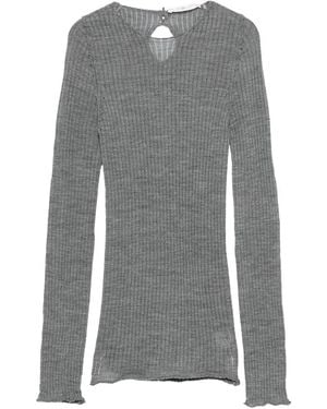 3311 Ribbed Cut-Out Knitted Top - Grey