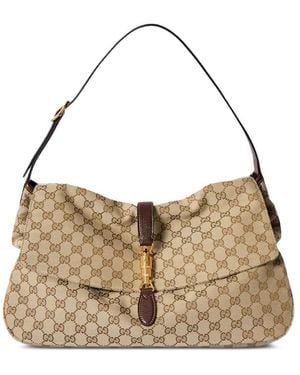 Gucci Jackie Flap Shoulder Bag Large Size - Metallic