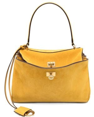 Balenciaga Small Rodeo Suede Tote Bag - Yellow