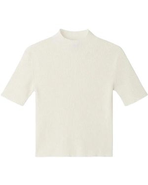 CFCL Portrait Ribbed High-Neck Top - White