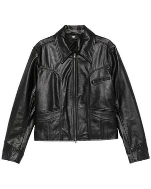 Amiri Leather Western-Yoke Jacket - Black