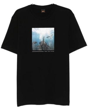 BOSS Graphic-Print T-Shirt - Black
