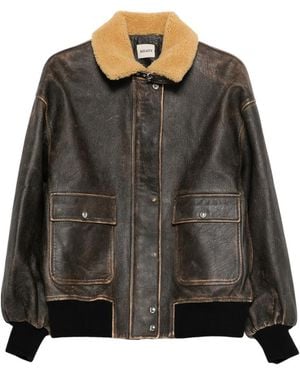 KHAITE Leather Jackets - Black