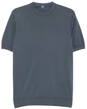 Fedeli Fine-Knit T-Shirt - Blue