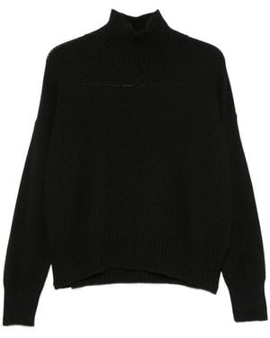 Aragona Roll-Neck Ribbed-Trim Sweater - Black