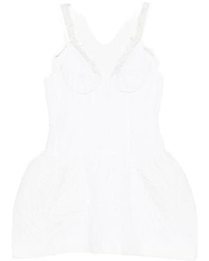 ShuShu/Tong Lace Bow Mini Dress - White