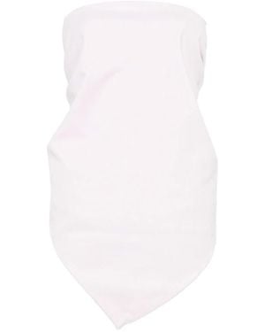 Agolde Top Asymmetric Hem-Neutrals Organic Cotton Blouses - White
