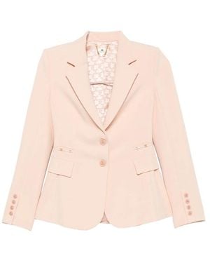 Elisabetta Franchi Peak-Lapel Single-Breasted Blazer - Pink