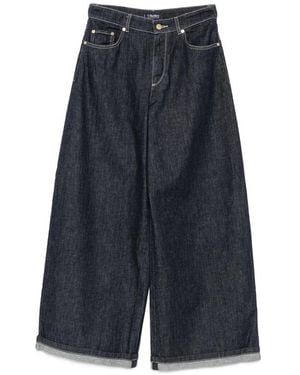 Max Mara Wide-Leg Turn-Up Jeans - Blue