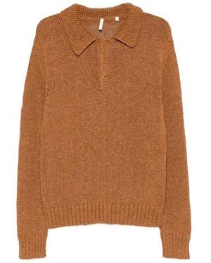 sunflower Half-Button Polo Shirt - Brown