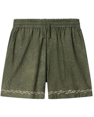 Isabel Marant Zilan Embroidery Shorts - Green