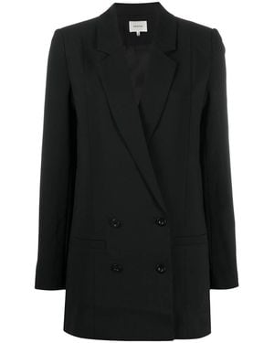 Gestuz Double-Breasted Longline Blazer - Black