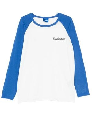 DAGGER Logo-Print Raglan-Sleeve T-Shirt - Blue