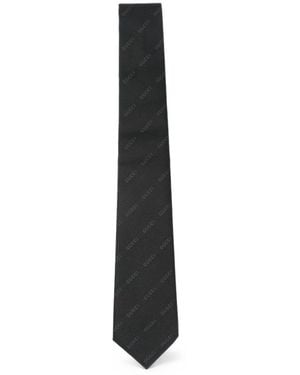 Gucci Logo-Jacquard Silk Tie - Black
