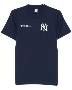 Sporty & Rich Femi Logo-Detail T-Shirt - Blue