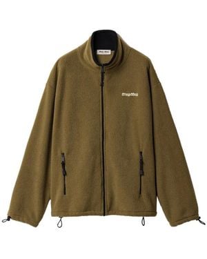 Miu Miu Fleece Zipper Jacket - Green