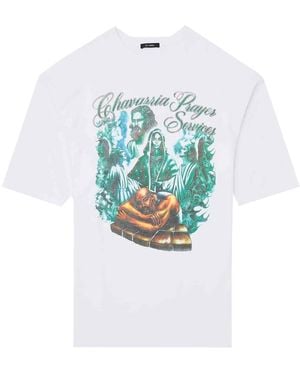 Willy Chavarria Printed Round-Neck T-Shirt - Blue