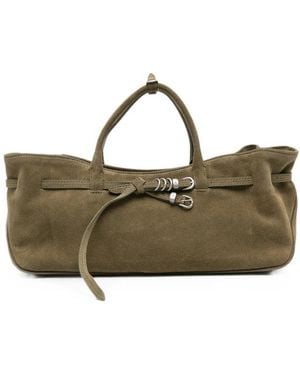 Marge Sherwood Grandma Used Buckle-Detail Suede Tote Bag - Green