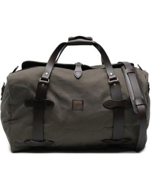Filson Medium Leather-Trim Duffle Bag - Gray