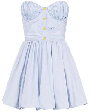 Elisabetta Franchi Striped Balloon Mini Dress - Blue