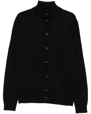 ZANONE-SLOWEAR High-Neck Button-Fastening Cardigan - Black