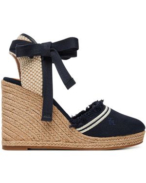 Tommy Hilfiger Espadrilles Fringe Canvas High Wedge Fw0Fw08878 - Blau
