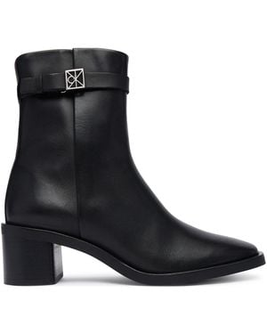 Calvin Klein Stiefeletten Block Heel Ank Boot Lth Hdw Hw0Hw03171 - Schwarz