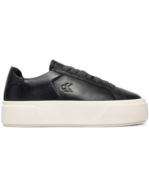 Calvin Klein Sneakers Flatform Laceup Lth Wl Hw0Hw03229 - Schwarz