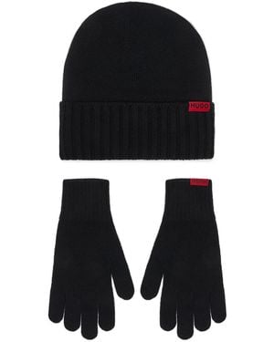 HUGO Set Mütze Und Handschuhe Xanti 50572144 - Schwarz