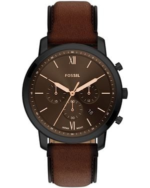 Fossil Chronograph Neutra FS6163, Quarzuhr, Armbanduhr, uhr, Lederarmband, analog, Tag - Braun