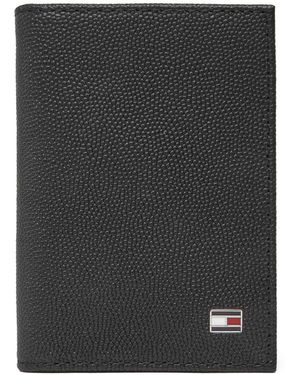 Tommy Hilfiger Schwarzes Lederportemonnaie Mit Fächern