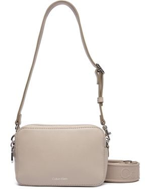 Calvin Klein Handtasche Webbing Double Strap Camera Bag Lv04F3165G - Grau