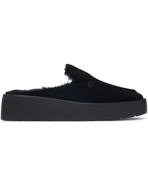 Calvin Klein Pantoletten Flatform Mule Suede Wl Hw0Hw03182 - Blau