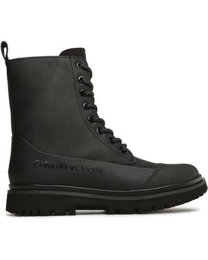 Calvin Klein Stiefeletten Chunky Combat Laceup Boot Rub Yw0Yw01066 - Schwarz