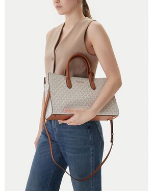 MICHAEL Michael Kors Handtasche Scarlett Medium Signature Logo Satchel 30F4Gets2B - Blau