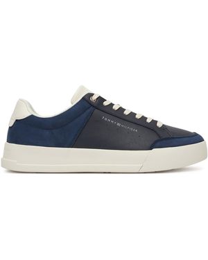 Tommy Hilfiger Sneakers Court Mix Lnubuck Fm0Fm05410 - Blau