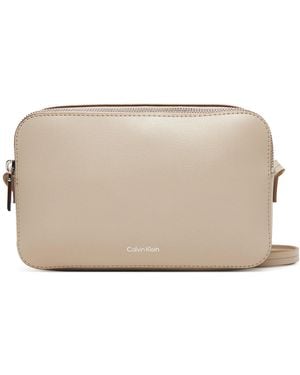 Calvin Klein Handtasche Foil Logo Elongated Camera Bag Lv04F3276G - Natur