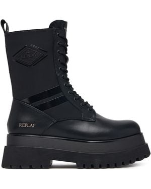 Replay Schnürstiefeletten Gwl72 .000.C0202S - Schwarz