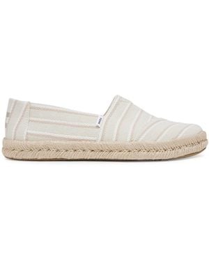 TOMS Espadrilles Natural Woven Stripes 10021816 - Weiß