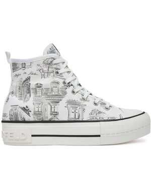 Karl Lagerfeld Sneakers Aus Stoff Kl60455 - Weiß