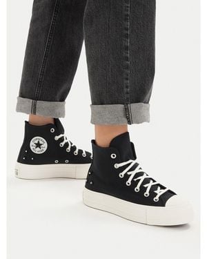 Converse Sneakers Aus Stoff Chuck Taylor All Star Lift Platform Beads A17787C - Schwarz