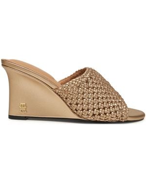 Tommy Hilfiger Pantoletten Crochet Metallic Lthr Wedge Mule Fw0Fw08812 - Braun