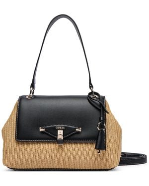 Guess Handtasche Maggie Straw Hwwg97 53190 - Schwarz