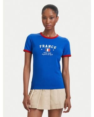 Guess T-Shirt W6Yi16 K3995 Slim Fit - Blau