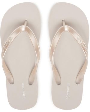 Calvin Klein Zehentrenner Flatform Flip Flop Met Tpu Hw0Hw03120 - Weiß