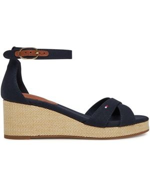 Tommy Hilfiger Sandalen Flag Criss-Cros Mid Wedge Espad Fw0Fw08481 - Blau